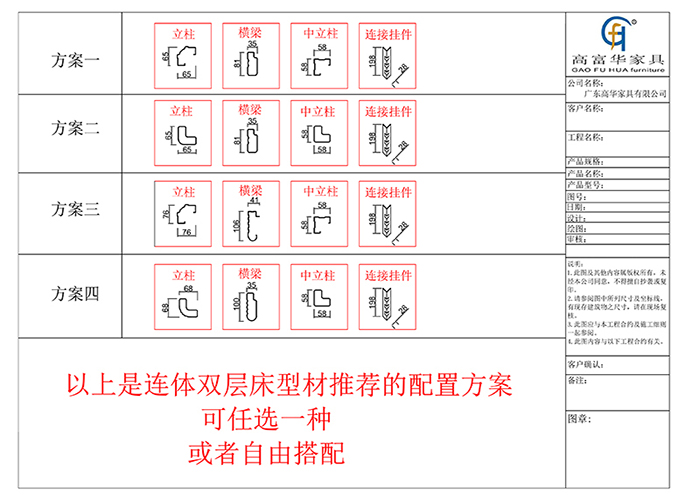 雙層床上下鋪型材方案